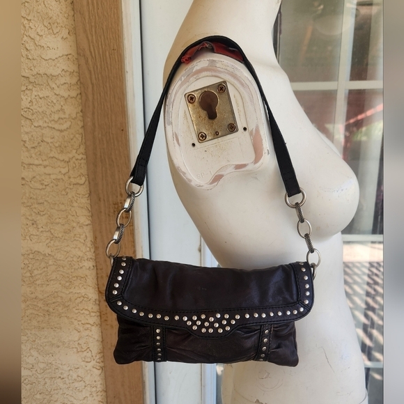 ROCK FOSSIL STUDDED SOFT LEATHER BAG - Picture 5 of 9
